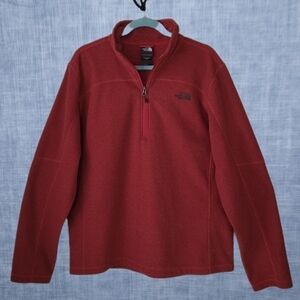 THE NORTH FACE 1/4 Zip Waffle Weave Pullover Maroon / Dark Red Men's L